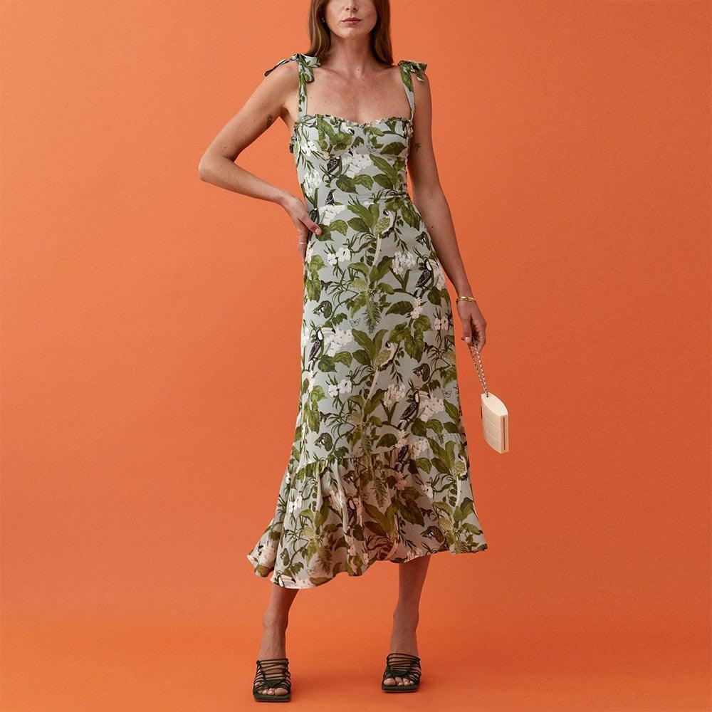 Dresses Women Elegant Vintage Floral Summer Dress - HEPSIBAH SHOP