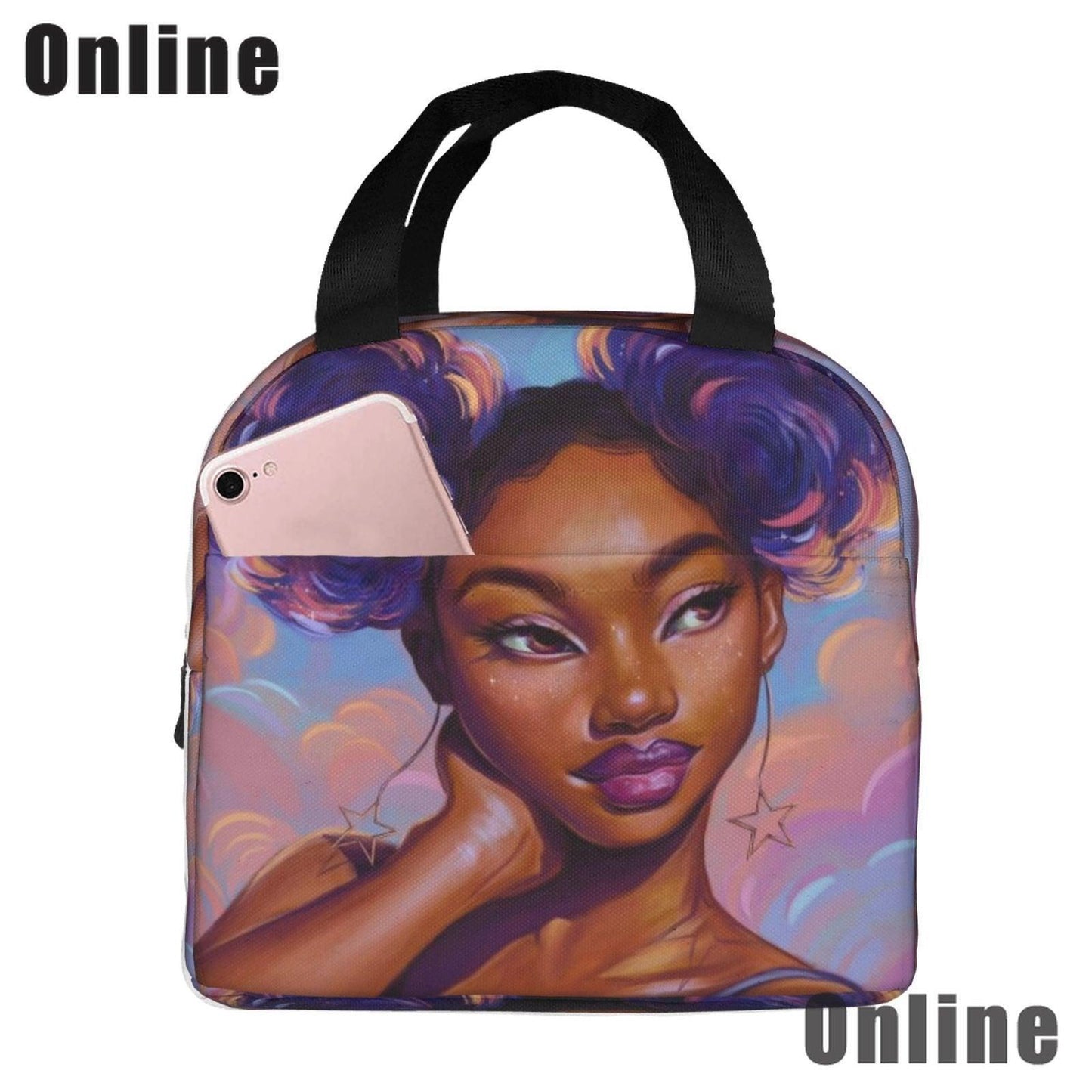 Black Queen African American Girl Lunch Bag - HEPSIBAH SHOP