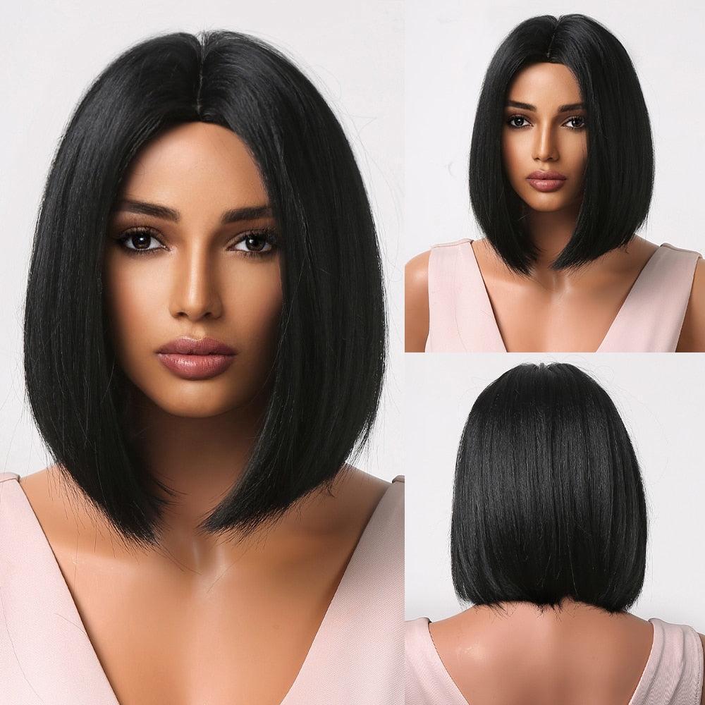 Short Straight Synthetic Blonde to Brown Ombre Bob Wig - HEPSIBAH SHOP