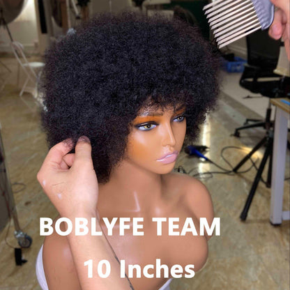 Fluffy Afro 100% Human Hair Kinky Curly Wig - HEPSIBAH SHOP