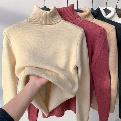 Turtle Neck Winter Sweater Women Elegant Thick Warm Female Knitted Pullover Loose Basic Knitwear Jumper Drop Shipping - HEPSIBAH SHOP