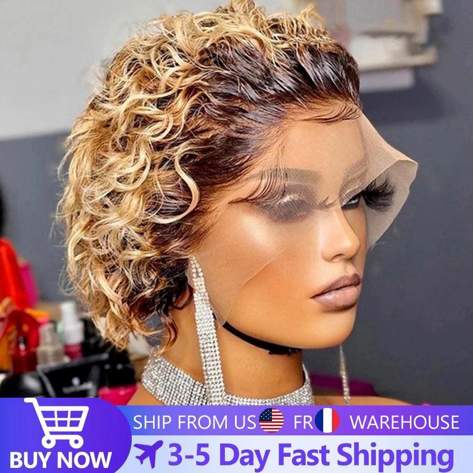 Pixie Cut Wig 99J Color Lace Wig - HEPSIBAH SHOP