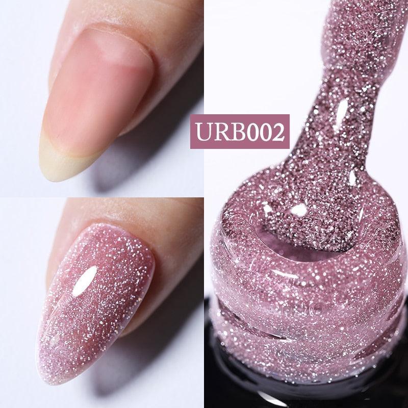 UR SUGAR 7ml Gold Glitter Gel Nail Polish Platinum Shining Mineral Sequins Soak Off UV LED Gel Nail Semi Permanent Manicure - HEPSIBAH SHOP