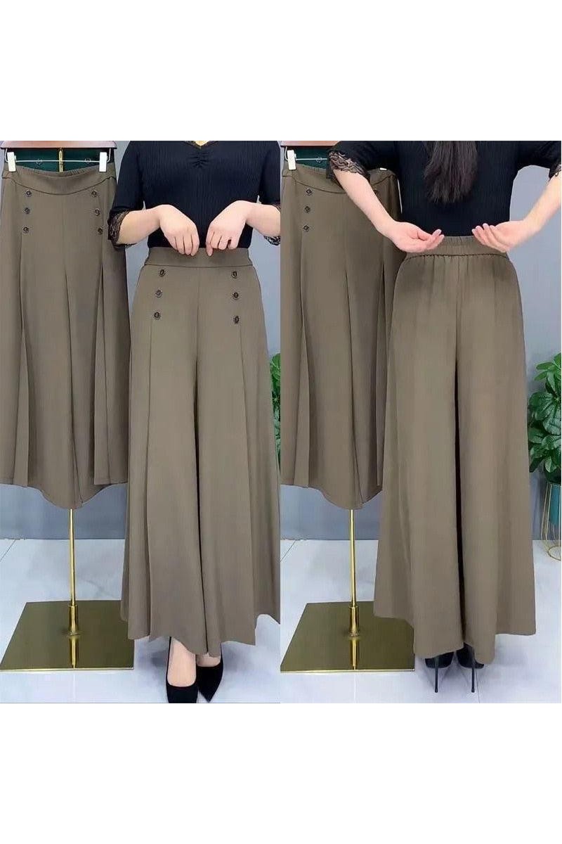 All-match Drape Button Bigfoot Nine Point Jilt Trousers Female - HEPSIBAH SHOP