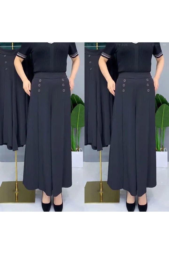 All-match Drape Button Bigfoot Nine Point Jilt Trousers Female - HEPSIBAH SHOP