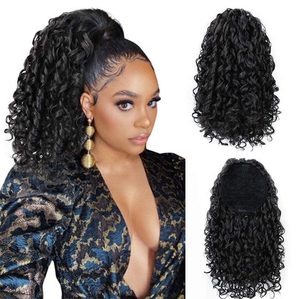 Synthetic Drawstring Puff Ponytail Afro Kinky Curly Hair Extension - HEPSIBAH SHOP