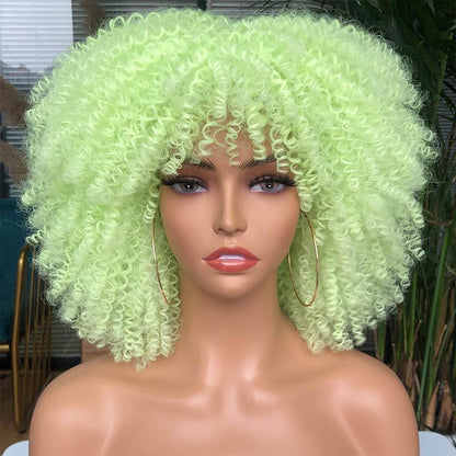 Short Afro Kinky Curly Wig With Bangs - HEPSIBAH SHOP