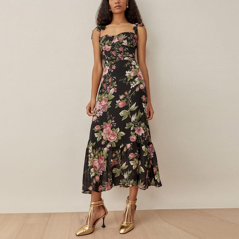 Dresses Women Elegant Vintage Floral Summer Dress - HEPSIBAH SHOP