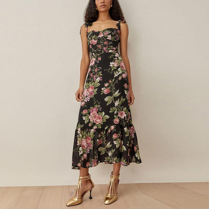 Dresses Women Elegant Vintage Floral Summer Dress - HEPSIBAH SHOP