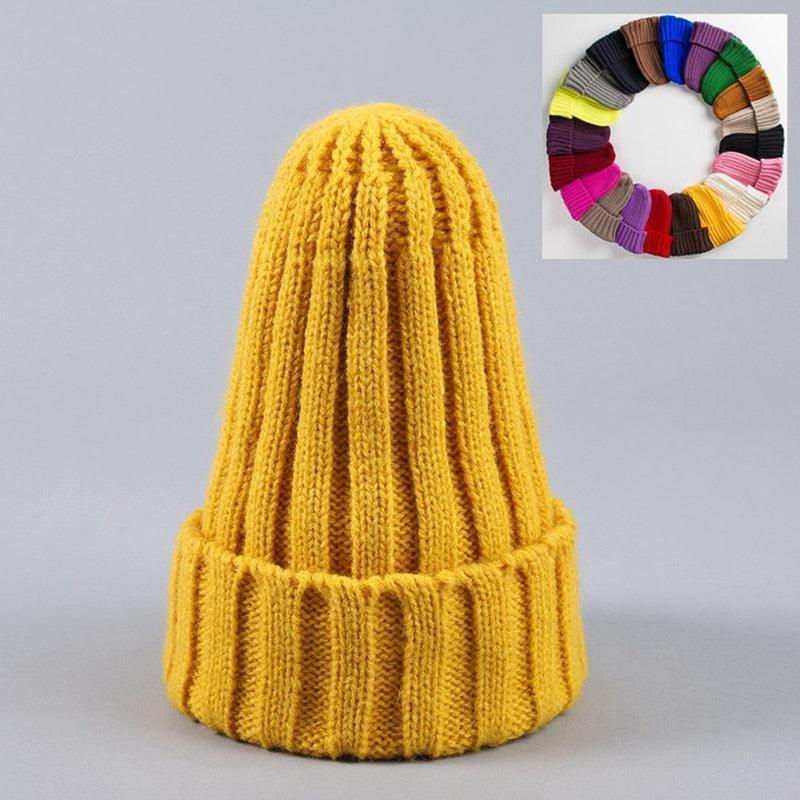 Unisex Hat Cotton Blends Solid Warm Soft HIP HOP Knitted Hats Men Winter Caps Women's Skullies Beanies For Girl Wholesale шляпа - HEPSIBAH SHOP