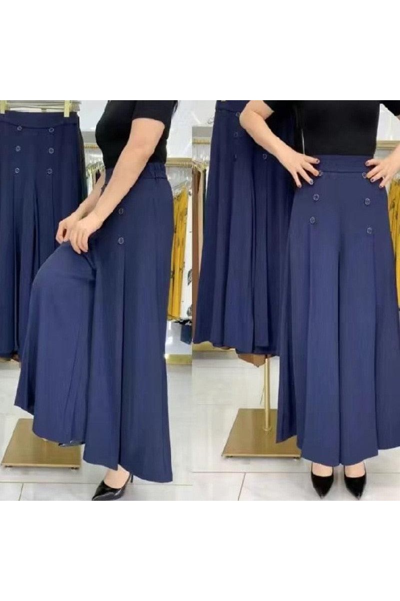 All-match Drape Button Bigfoot Nine Point Jilt Trousers Female - HEPSIBAH SHOP