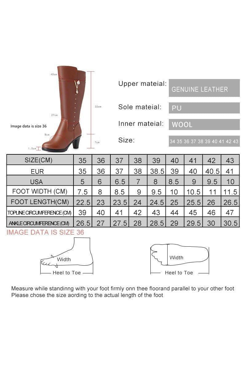 Women's Winter Genuine Leather Boots - HEPSIBAH SHOP