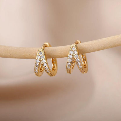 Heart Zircon Hoop Earrings for Women - HEPSIBAH SHOP