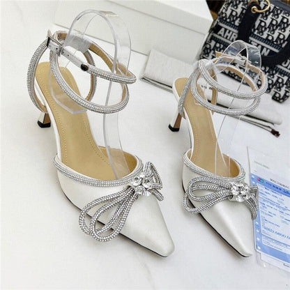 Luxury Satin Pointed Toe Sandals For Girls - HEPSIBAH SHOP