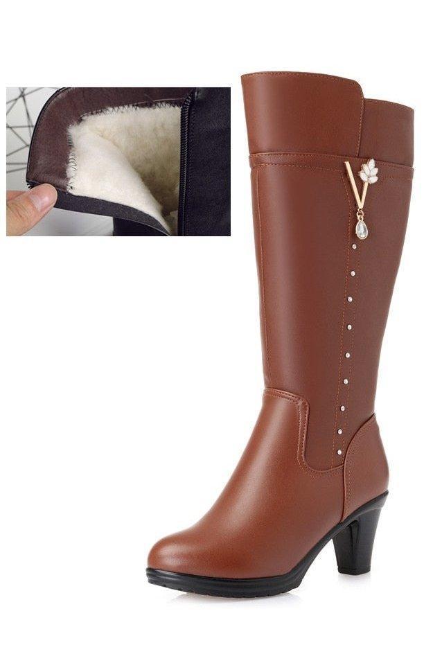 Women's Winter Genuine Leather Boots - HEPSIBAH SHOP