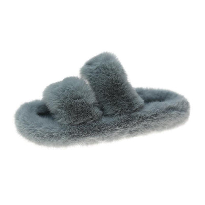 Women Fur Furry Slippers Soft Indoor Slides - HEPSIBAH SHOP