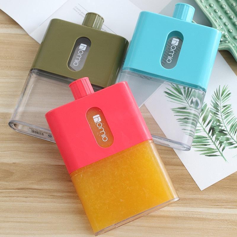 BPA FREE Travel Plastic Flat Water Bottle Flask 500ml - HEPSIBAH SHOP