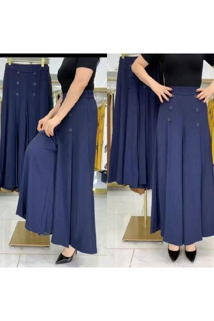 All-match Drape Button Bigfoot Nine Point Jilt Trousers Female - HEPSIBAH SHOP
