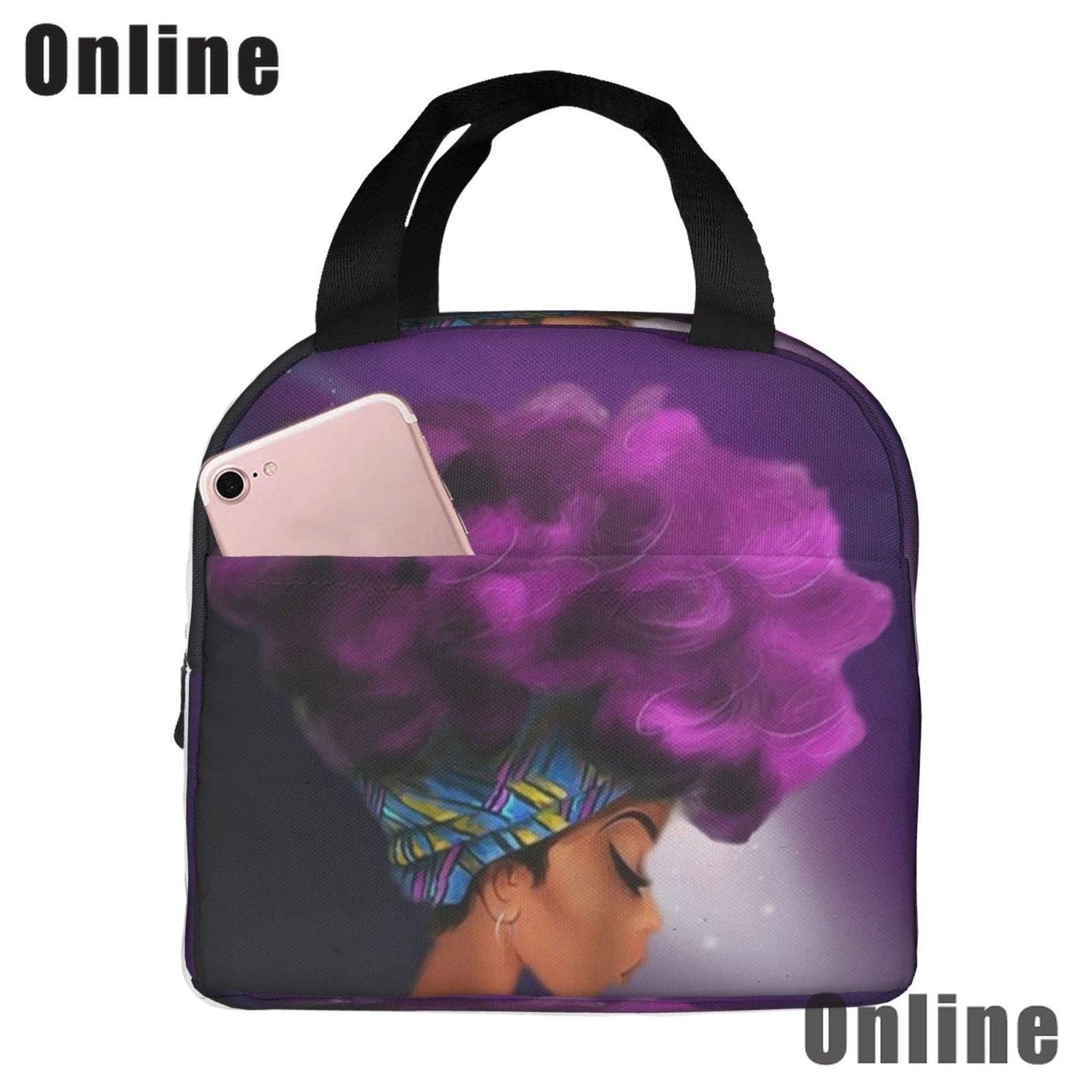 Black Queen African American Girl Lunch Bag - HEPSIBAH SHOP