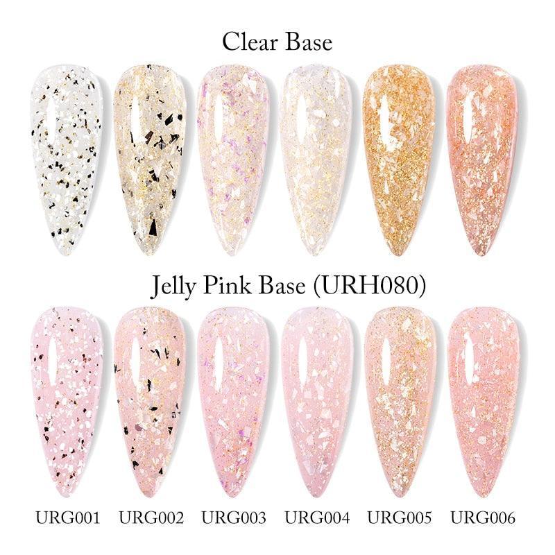 UR SUGAR 7ml Gold Glitter Gel Nail Polish Platinum Shining Mineral Sequins Soak Off UV LED Gel Nail Semi Permanent Manicure - HEPSIBAH SHOP