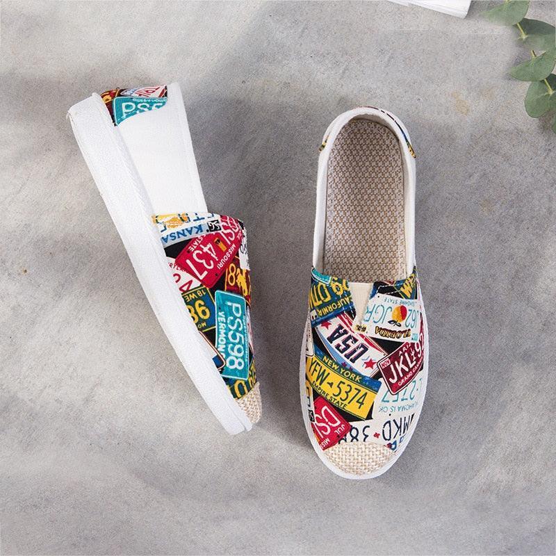 New Print Women Sneakers Slip On Light Mesh - HEPSIBAH SHOP