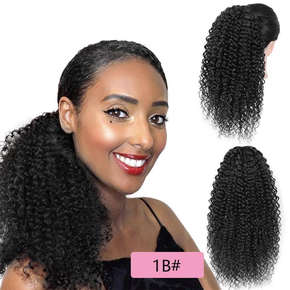 Synthetic Drawstring Puff Ponytail Afro Kinky Curly Hair Extension - HEPSIBAH SHOP