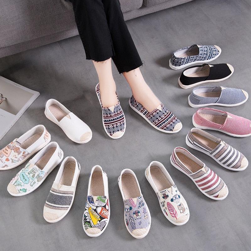 New Print Women Sneakers Slip On Light Mesh - HEPSIBAH SHOP