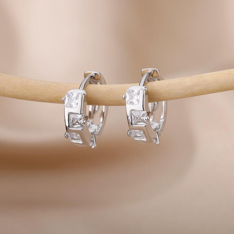 Heart Zircon Hoop Earrings for Women - HEPSIBAH SHOP