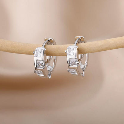 Heart Zircon Hoop Earrings for Women - HEPSIBAH SHOP