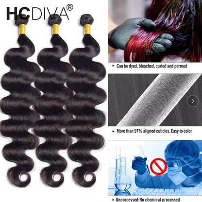 Body Wave Bundles Brazilian Hair Weave Bundles 1/3/4 PCS Human Hair - HEPSIBAH SHOP