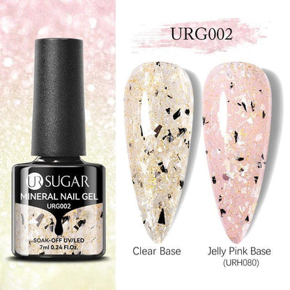 UR SUGAR 7ml Gold Glitter Gel Nail Polish Platinum Shining Mineral Sequins Soak Off UV LED Gel Nail Semi Permanent Manicure - HEPSIBAH SHOP