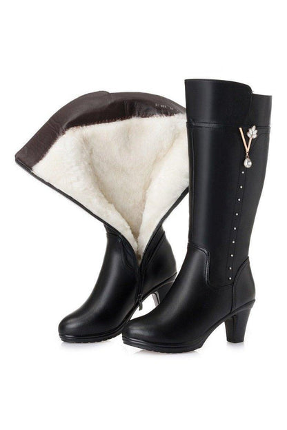 Women's Winter Genuine Leather Boots - HEPSIBAH SHOP