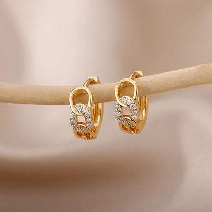 Heart Zircon Hoop Earrings for Women - HEPSIBAH SHOP