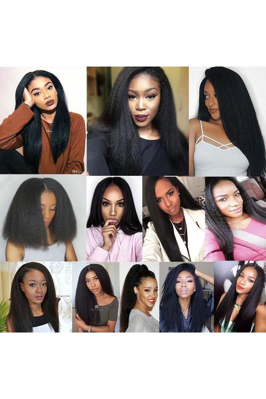 Brazilian Human Hair 3 Bundles With 4x4 Closure Kinky Straight Hair - HEPSIBAH SHOP