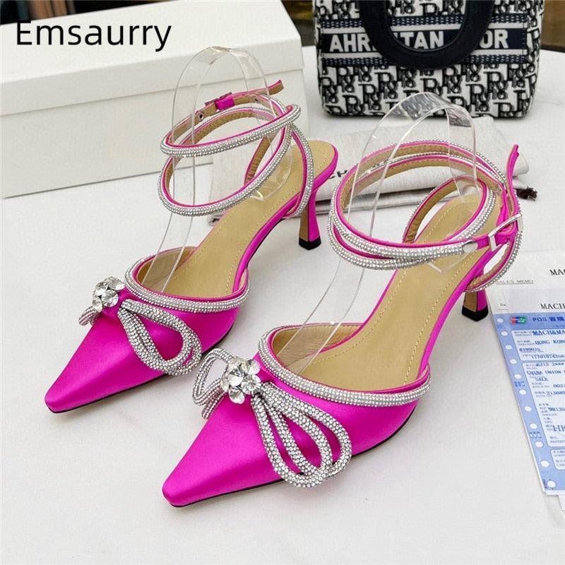 Luxury Satin Pointed Toe Sandals For Girls - HEPSIBAH SHOP