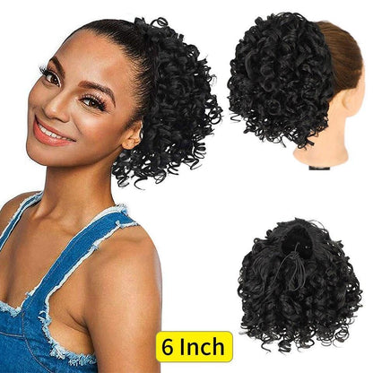 Synthetic Drawstring Puff Ponytail Afro Kinky Curly Hair Extension - HEPSIBAH SHOP