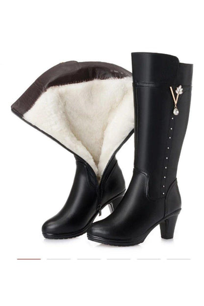 Women's Winter Genuine Leather Boots - HEPSIBAH SHOP