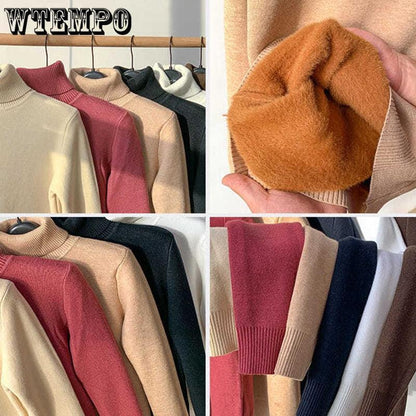 Turtle Neck Winter Sweater Women Elegant Thick Warm Female Knitted Pullover Loose Basic Knitwear Jumper Drop Shipping - HEPSIBAH SHOP