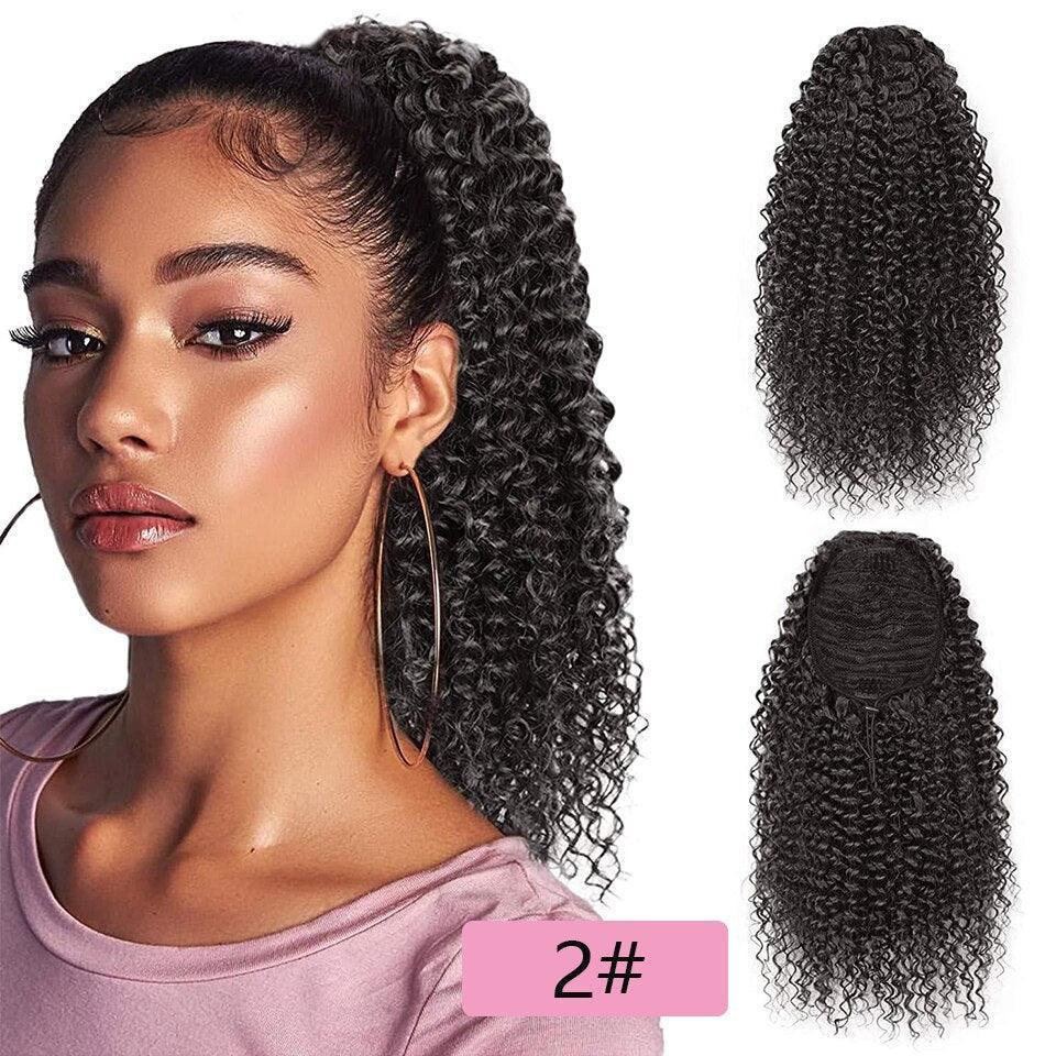 Synthetic Drawstring Puff Ponytail Afro Kinky Curly Hair Extension - HEPSIBAH SHOP