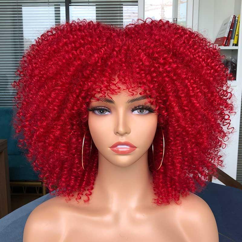 Short Afro Kinky Curly Wig With Bangs - HEPSIBAH SHOP