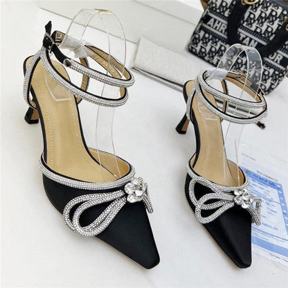 Luxury Satin Pointed Toe Sandals For Girls - HEPSIBAH SHOP