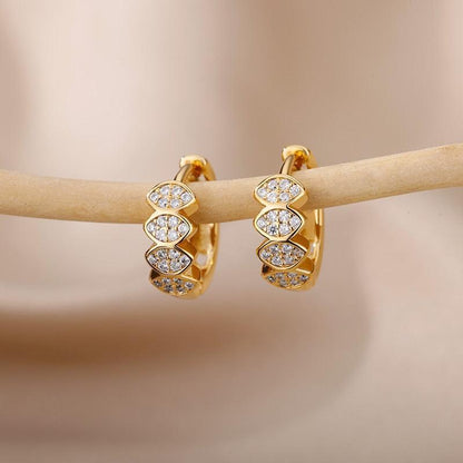 Heart Zircon Hoop Earrings for Women - HEPSIBAH SHOP