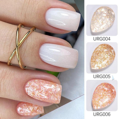 UR SUGAR 7ml Gold Glitter Gel Nail Polish Platinum Shining Mineral Sequins Soak Off UV LED Gel Nail Semi Permanent Manicure - HEPSIBAH SHOP