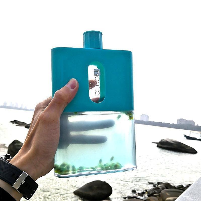 BPA FREE Travel Plastic Flat Water Bottle Flask 500ml - HEPSIBAH SHOP