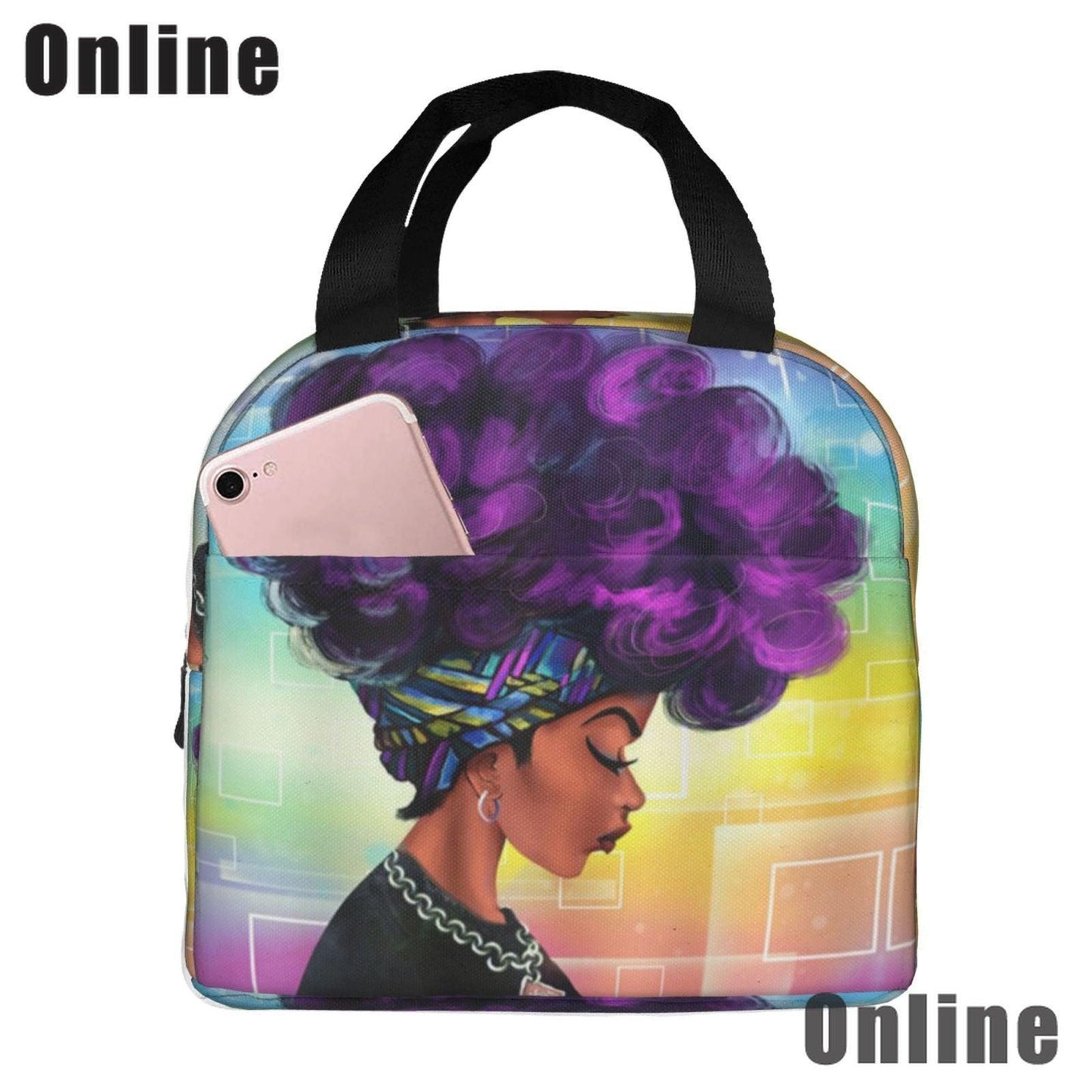 Black Queen African American Girl Lunch Bag - HEPSIBAH SHOP