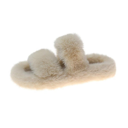 Women Fur Furry Slippers Soft Indoor Slides - HEPSIBAH SHOP