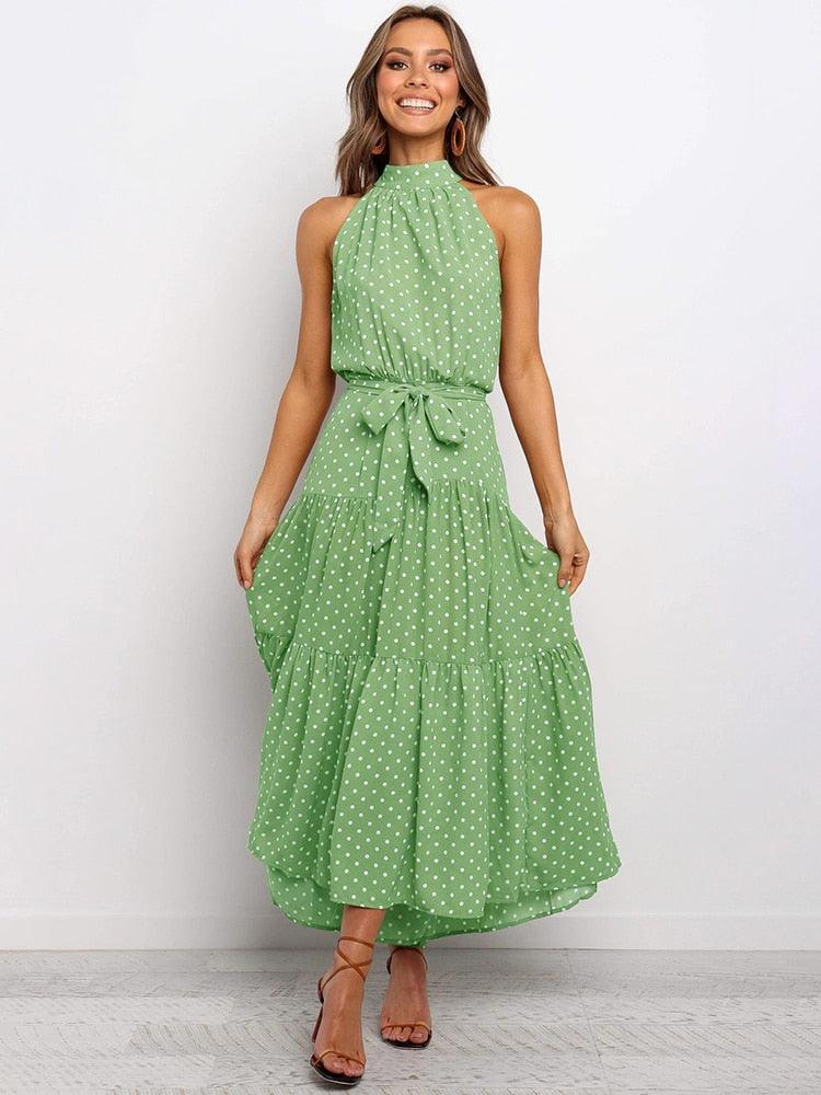 Summer Long Dress Polka Dot Casual - HEPSIBAH SHOP