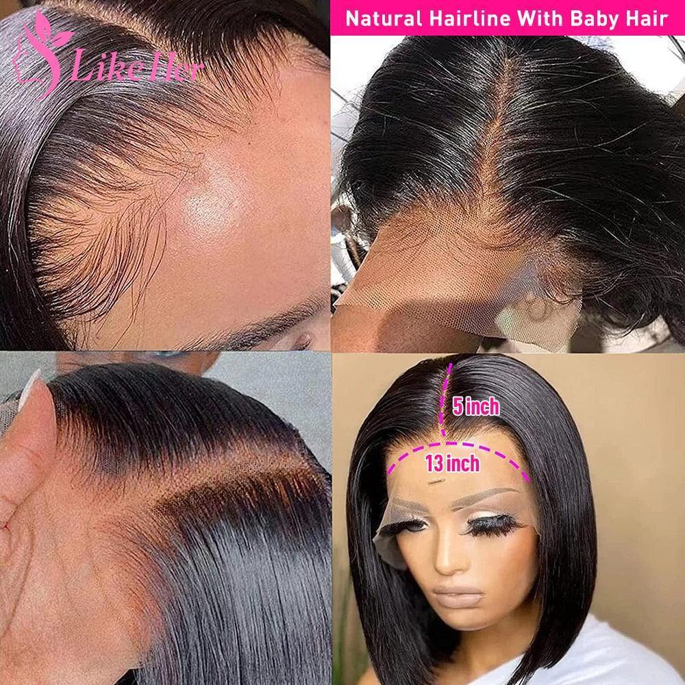 Straight Bob Wig Lace Front Human Hair - HEPSIBAH SHOP