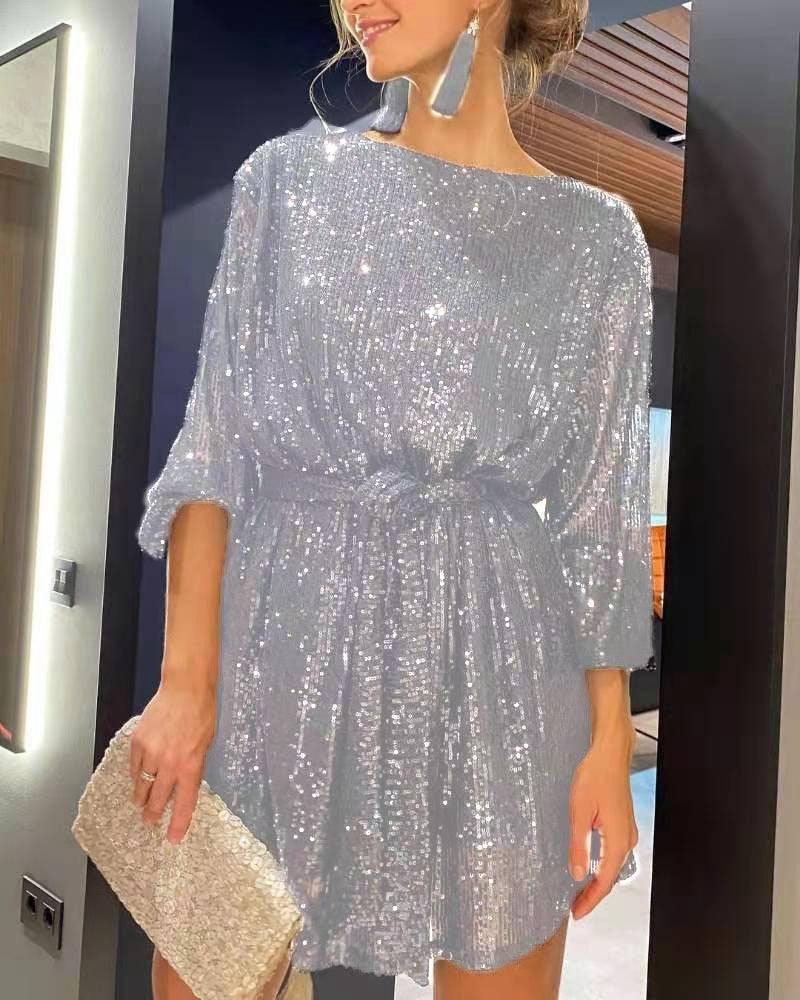 STYLISH LADY Glitter Sequined Dress - HEPSIBAH SHOP