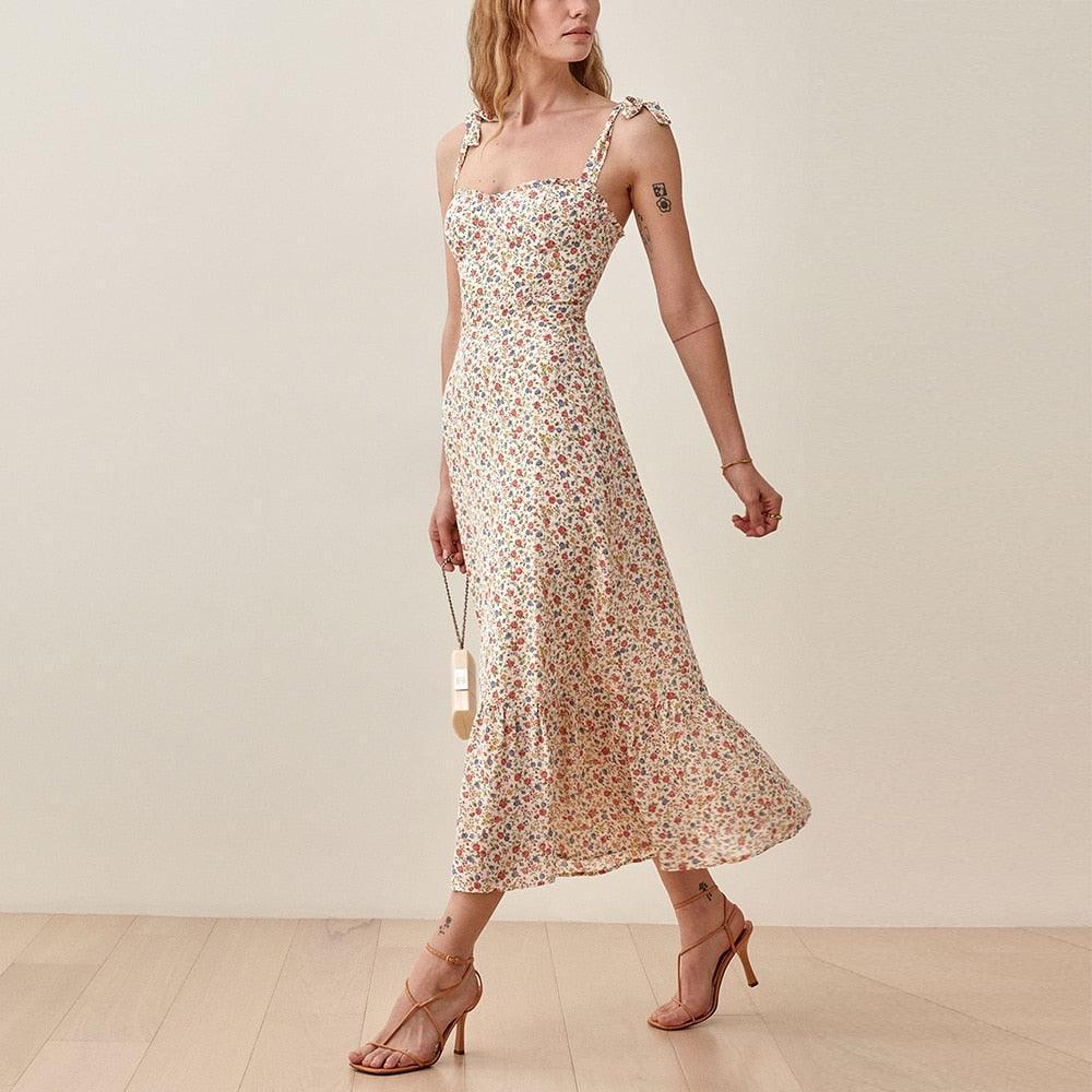 Dresses Women Elegant Vintage Floral Summer Dress - HEPSIBAH SHOP